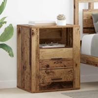 Nachtkastje met lade Oud hout 50 x 36 x 60 cm Bewerkt hout