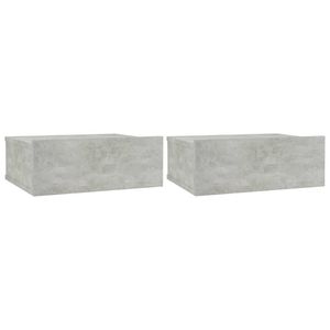 vidaXL Nachtkastjes 2 st zwevend 40x30x15 cm bewerkt hout betongrijs