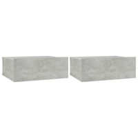 vidaXL Nachtkastjes 2 st zwevend 40x30x15 cm bewerkt hout betongrijs - thumbnail