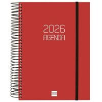 Agenda Finocam OPAQUE Bordeaux A5 15,5 x 21,2 cm 2026
