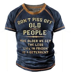 Voor heren T-shirt Grafische T-shirts Grappige T-shirts Slogan T-shirts Brief Strakke ronde hals Zwart Rood blauw Paars Groen 3D-afdrukken Straat Casual Korte mouw Afdrukken Kleding Vintage Modieus Lightinthebox