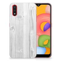 Samsung Galaxy A01 | Bumper Hoesje | White Wood