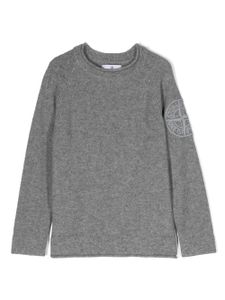 Stone Island Junior t-shirt à patch logo - Gris