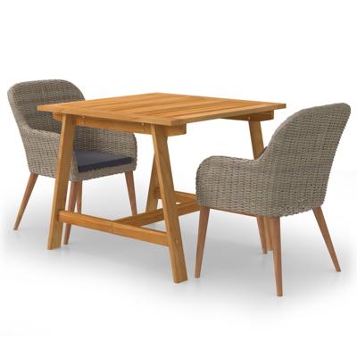 3-delige Tuinset bruin