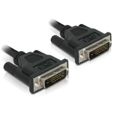 Delock 84369 DVI-kabel DVI Aansluitkabel DVI-D 24+1-polige stekker 0.5 m Zwart Rond, Afgeschermd, Vergulde steekcontacten