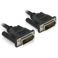 Delock 84369 DVI-kabel DVI Aansluitkabel DVI-D 24+1-polige stekker 0.5 m Zwart Rond, Afgeschermd, Vergulde steekcontacten