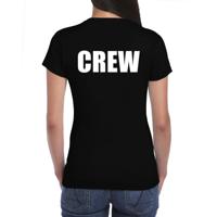 Crew / personeel tekst - t-shirt - zwart - dames - werkkleding
