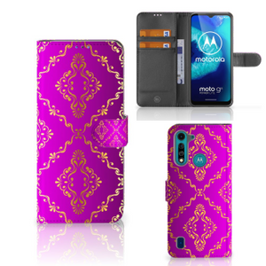 Wallet Case Motorola G8 Power Lite Barok Roze