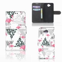 Microsoft Lumia 650 | Telefoonhoesje | Met pasjeshouder | Flamingo Triangle