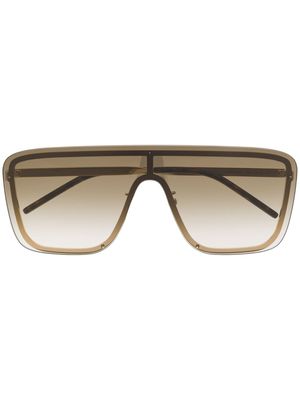 Saint Laurent Eyewear lunettes de soleil New Wave SL1 Mask - Or
