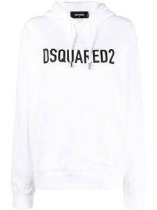 DSQUARED2 hoodie en coton à logo imprimé - Blanc