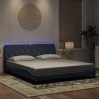 Bedframe met LED zonder matras fluweel donkergrijs 180x200 cm