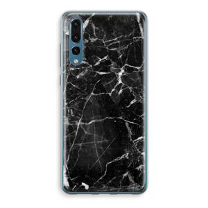 Zwart Marmer 2: Huawei P20 Pro Transparant Hoesje