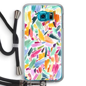 Watercolor Brushstrokes: Samsung Galaxy S6 Transparant Hoesje met koord