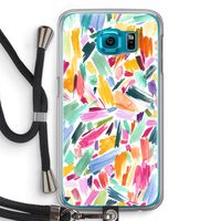Watercolor Brushstrokes: Samsung Galaxy S6 Transparant Hoesje met koord