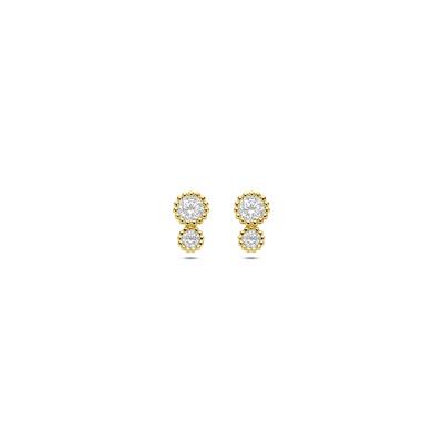 14k Geelgouden Oorknoppen met Zirkonia - 6,5 mm