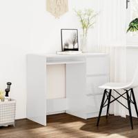 Bureau 90x45x76 cm bewerkt hout hoogglans wit