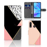 Huawei P30 Lite (2020) | Book Case | Zwart Roze Vormen