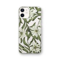 Wit bloemenpatroon: iPhone 12 Transparant Hoesje