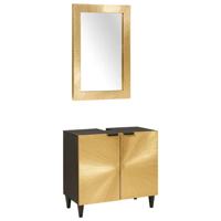 Badkamermeubelsets 2 pcs Zwart en Goud 62 x 33 x 58 cm