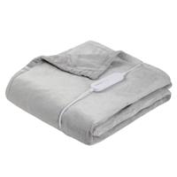 Inventum HB185G - Elektrische omslagdeken - Warmtedeken - 1 persoons - 180 x 130 cm - Fleece - Lichtgrijs - thumbnail