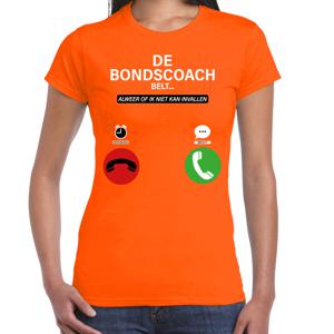 Bellatio Decorations Verkleed shirt voor dames - bondscoach belt - oranje - EK/WK voetbal supporter 2XL  -