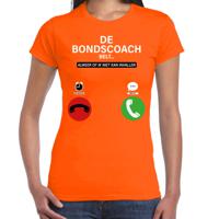 Bellatio Decorations Verkleed shirt voor dames - bondscoach belt - oranje - EK/WK voetbal supporter 2XL  - - thumbnail