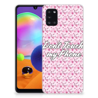 Samsung Galaxy A31 Silicone-hoesje Flowers Pink DTMP Samsung Galaxy A31 Silicone-hoesje Flowers Pink DTMP