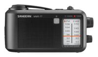 Sangean MMR-77 Outdoorradio VHF (FM), Middengolf Noodradio Handslinger, Spatwaterbestendig, Zaklamp, Oplaadbaar Zwart