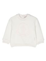 Moncler Enfant sweat en polaire à logo brodé - Blanc