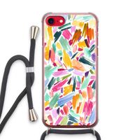 Watercolor Brushstrokes: iPhone SE 2020 Transparant Hoesje met koord