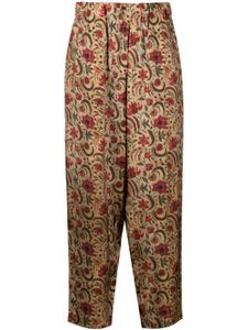 Uma Wang Palmer floral-print tapered trousers - Tons neutres