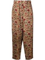 Uma Wang Palmer floral-print tapered trousers - Tons neutres