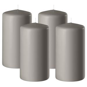 Enlightening Candles Cilinder/stompkaars - 4x - zand/grijs - D6 x H10 cm - 36 branduur