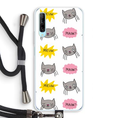 Meow: Huawei P Smart Pro Transparant Hoesje met koord