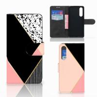 Huawei P30 | Book Case | Zwart Roze Vormen