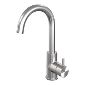 Brauer Brushed - Edition Wastafelmengkraan opbouw - hoog - draaibaar - ronde uitloop - model b - PVD - geborsteld RVS 5-NG-003-R2