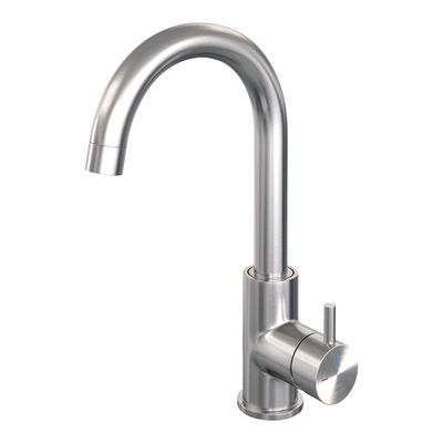 Brauer Brushed - Edition Wastafelmengkraan opbouw - hoog - draaibaar - ronde uitloop - model b - PVD - geborsteld RVS 5-NG-003-R2