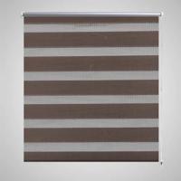 VidaXL Zebra rolgordijn 50,9x100 cm stofbreedte 46,7 cm koffiebruin