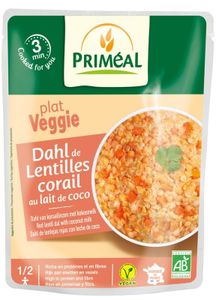 Primeal Rode dalh linzen met kokosmelk bio (250 gr)