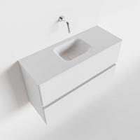Toiletmeubel Mondiaz Ada | 80 cm | Meubelkleur Talc | Lex wastafel Talc Midden | Zonder kraangat