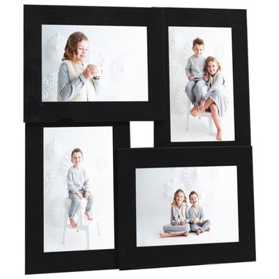 VidaXL Fotolijst voor 4x(13x18 cm) foto mdf zwart
