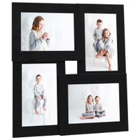 VidaXL Fotolijst voor 4x(13x18 cm) foto mdf zwart