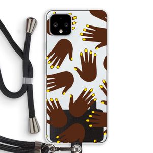Hands dark: Pixel 4 XL Transparant Hoesje met koord