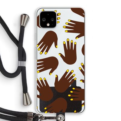 Hands dark: Pixel 4 XL Transparant Hoesje met koord