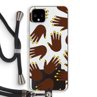 Hands dark: Pixel 4 XL Transparant Hoesje met koord