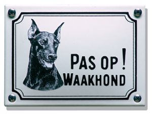 Waakhond bord Dobermann
