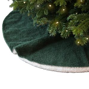 Unique Living kerstboomrok - donkergroen - D90 cm - polyester - kerstboomkleed