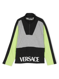 Versace Kids t-shirt en coton à design colour block - Noir