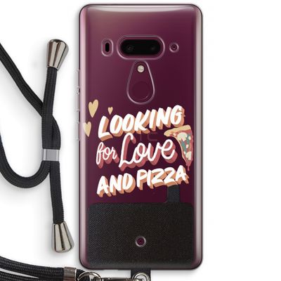 Pizza is the answer: HTC U12+ Transparant Hoesje met koord
